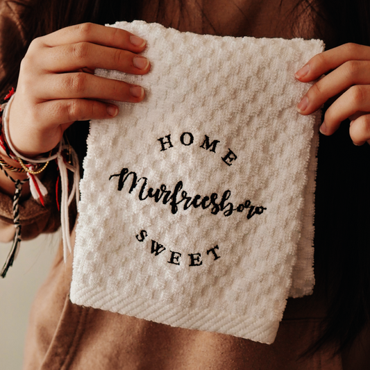 Home Sweet Murfreesboro Waffle Tea Towel [White]