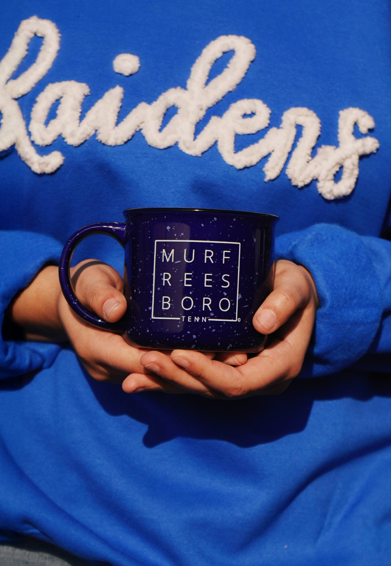 Blue Raiders Chenille Script Sweatshirt [Royal/White]