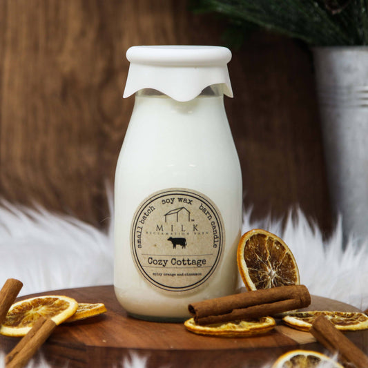 Milk Bottle Candle [Cozy Cottage]
