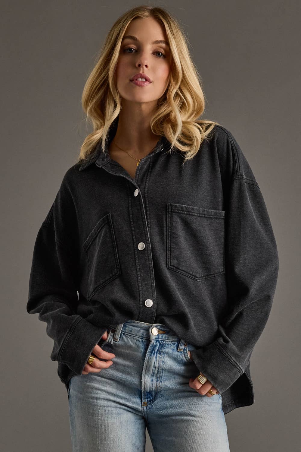 Super Soft Button Up Shirt [Black]