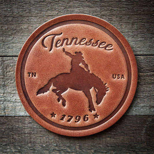 SH Leather Leather Coaster [Tennessee Bronco]