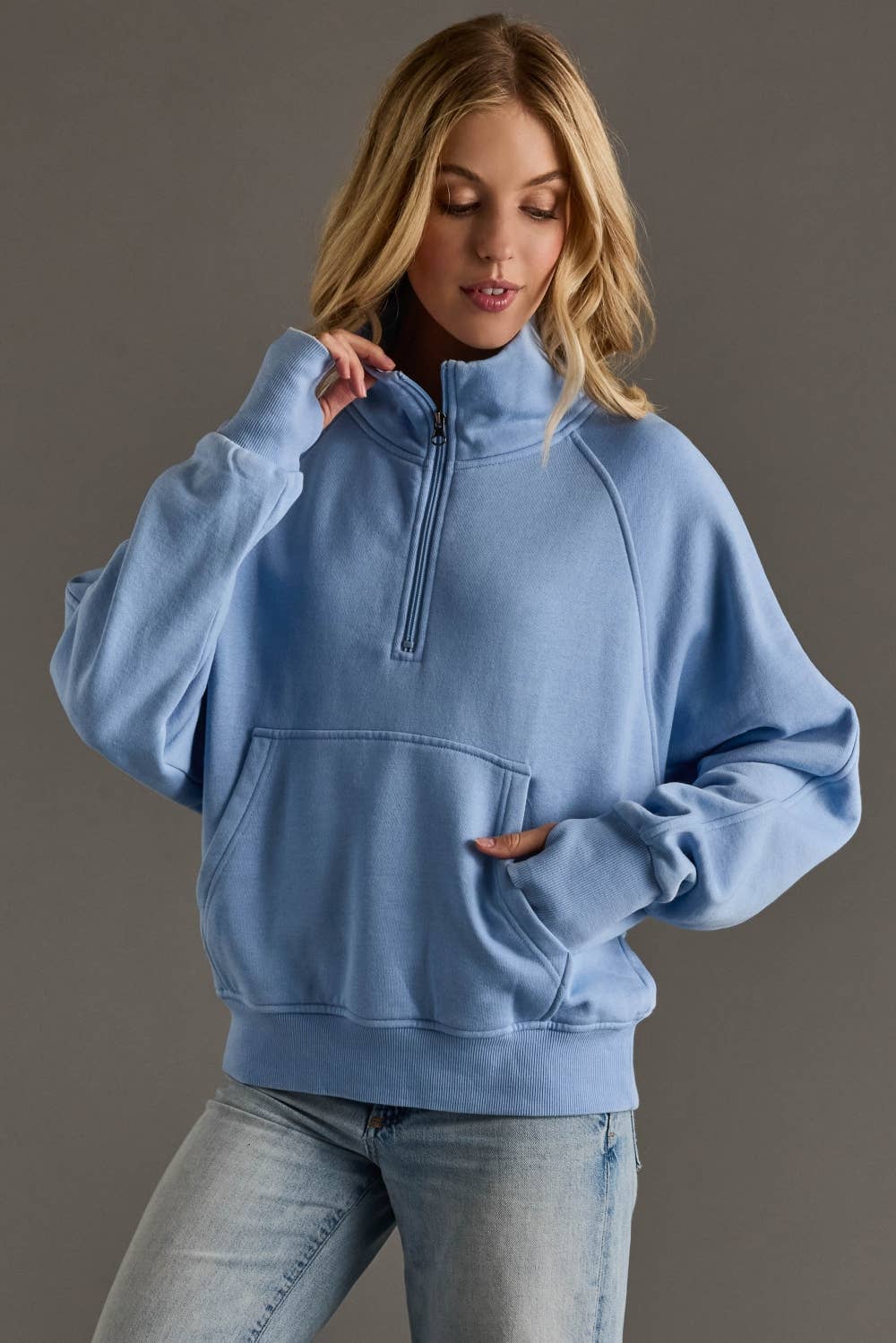 Everyday Quarter Zip Sweatshirt [Lt. Blue]