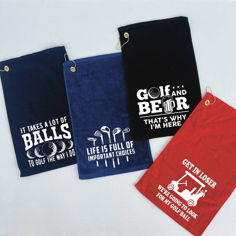 Golf Towel [Black / Golf And Beer..]