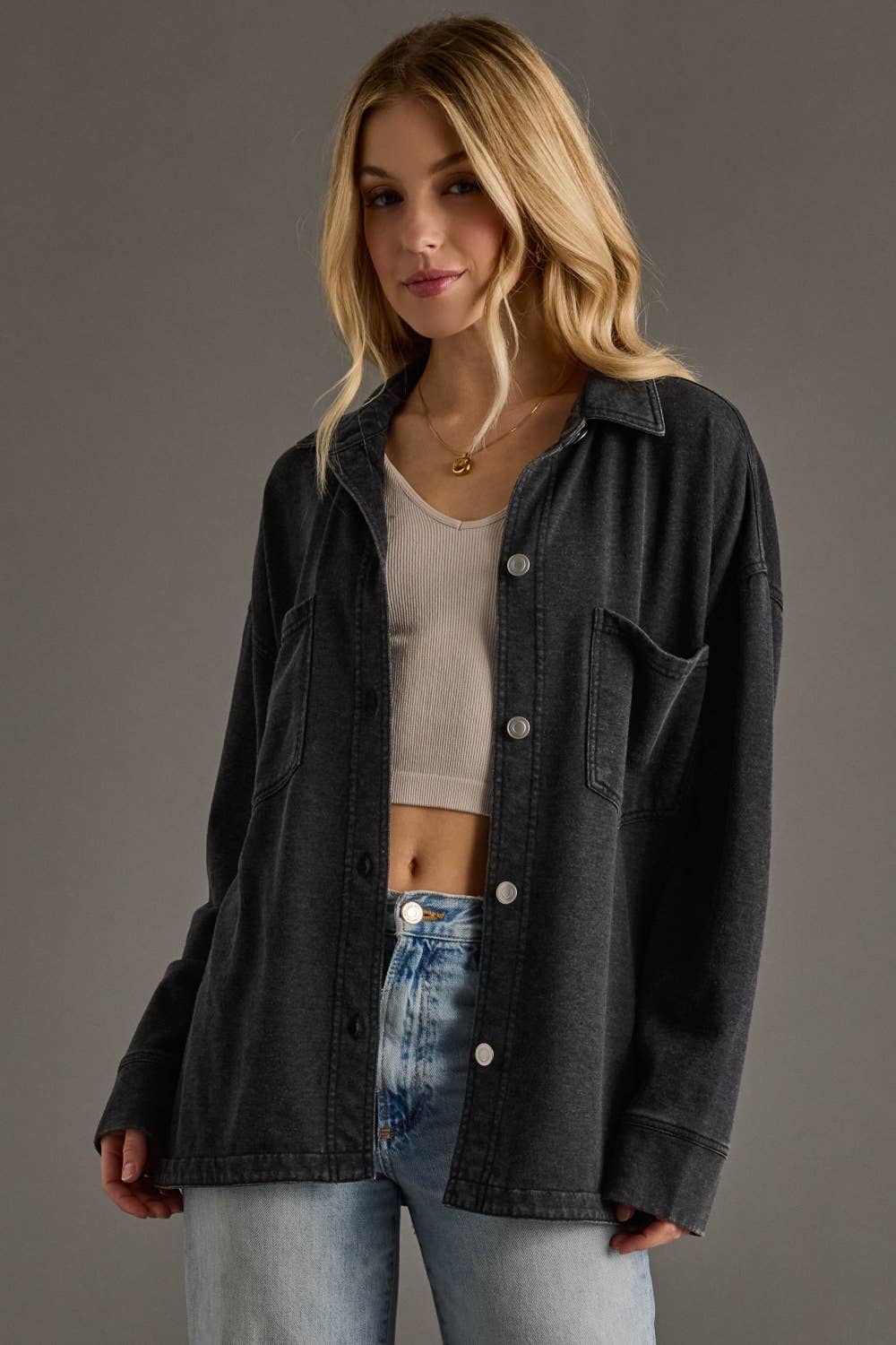 Super Soft Button Up Shirt [Black]