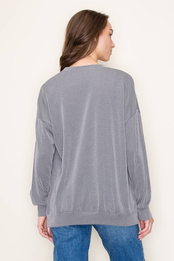 Nashville Ribbed Graphic Sweatshirt [Charcoal]