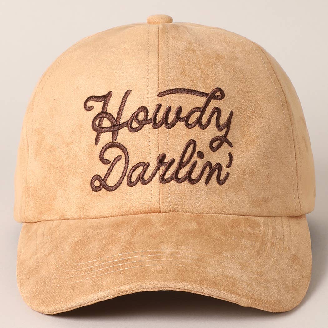 Howdy Darlin' Suede Baseball Cap [Beige]