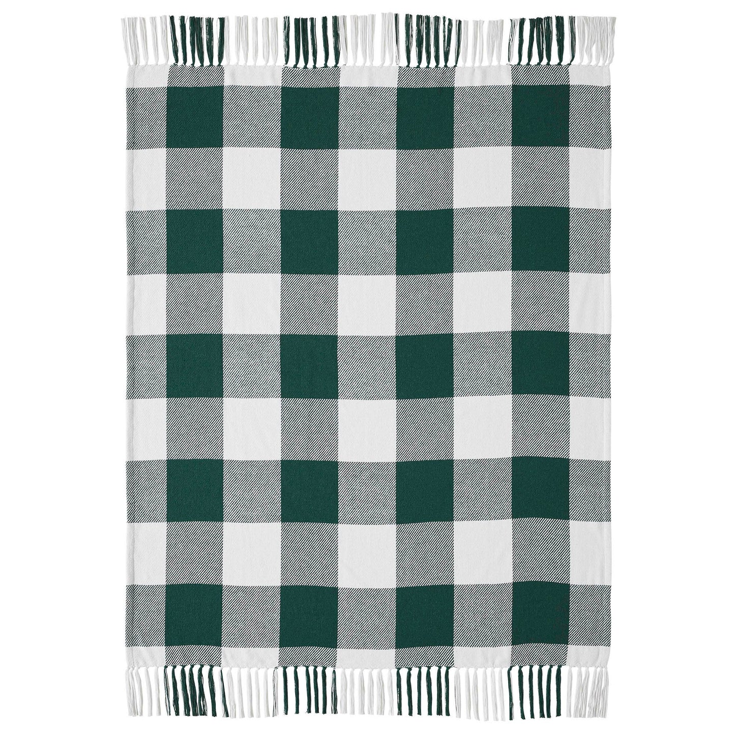 Annie Buffalo Check Hunter Green Woven Throw [50x60]