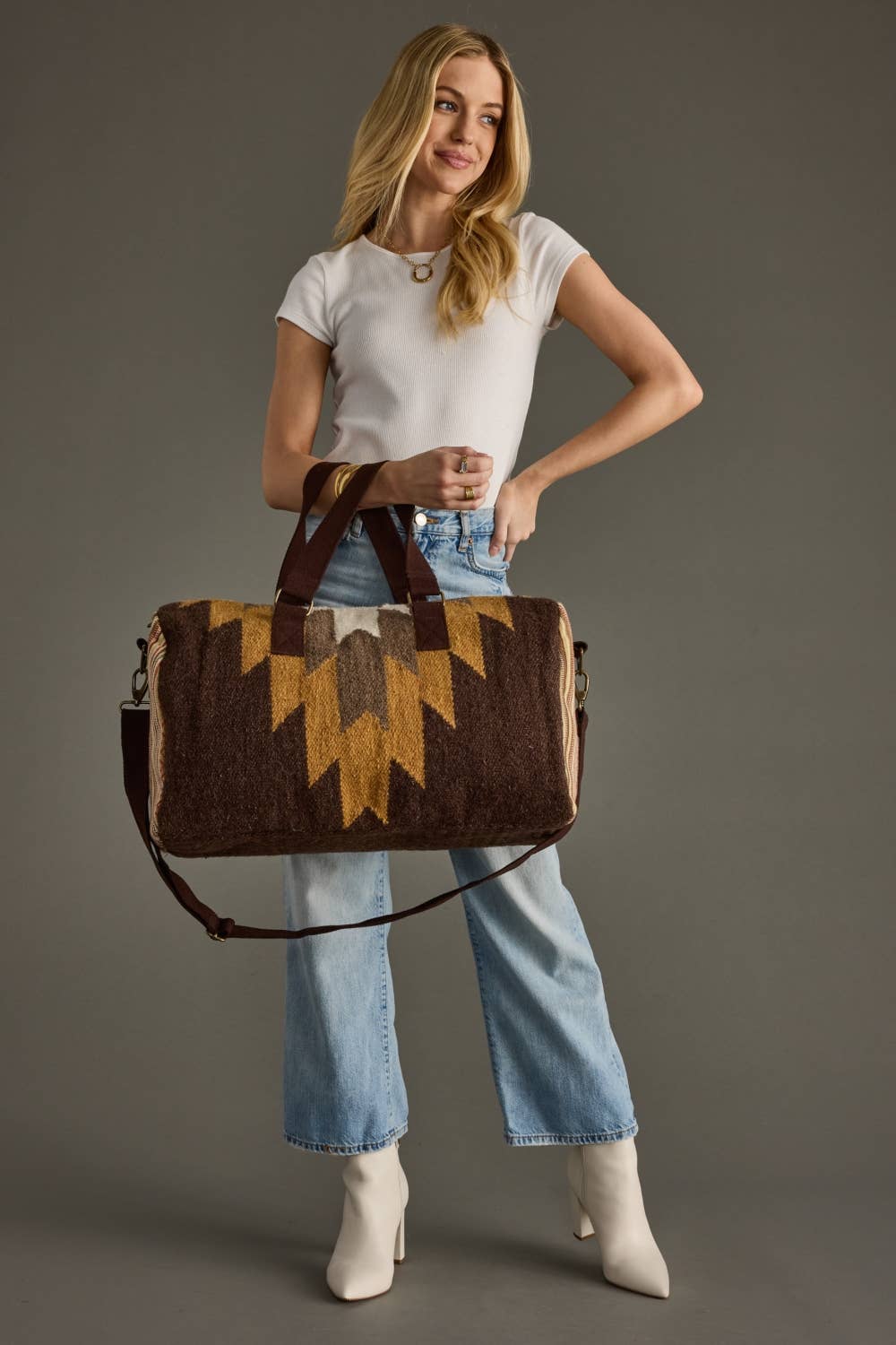 Western Weekend Duffel [Brown, Tan & Cream]