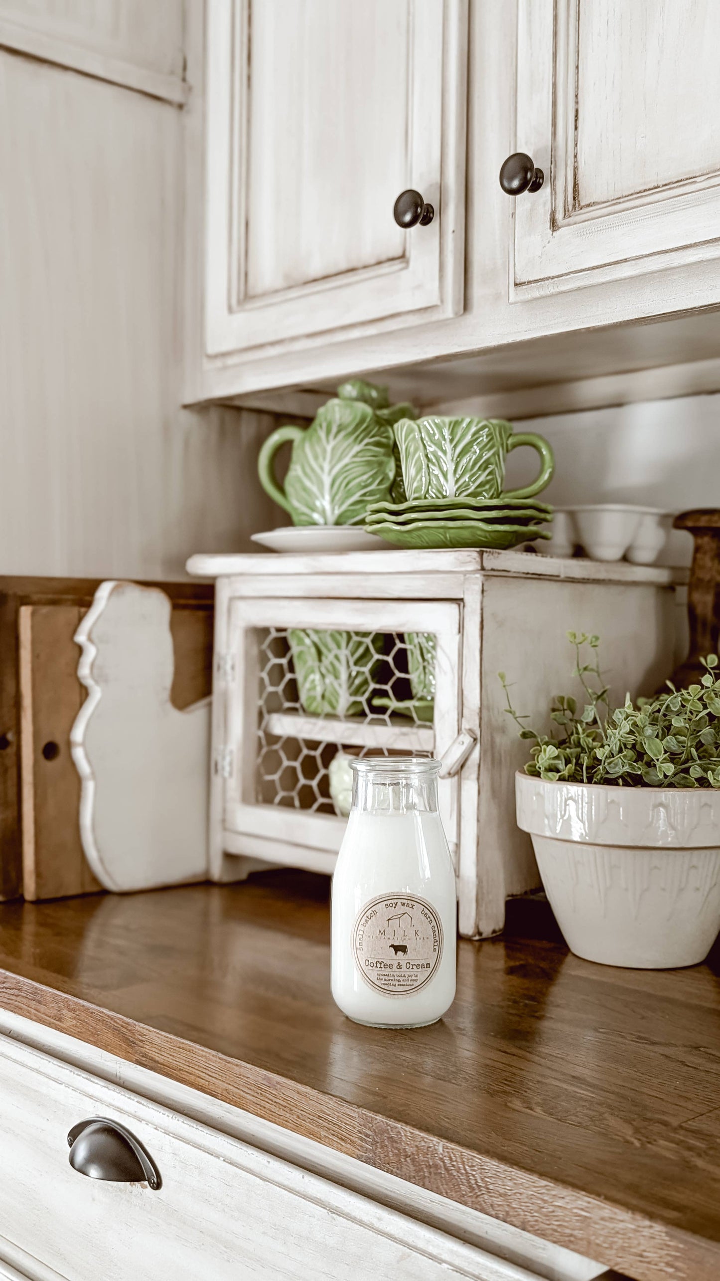 Coffee & Cream | Soy Milk Bottle Candle