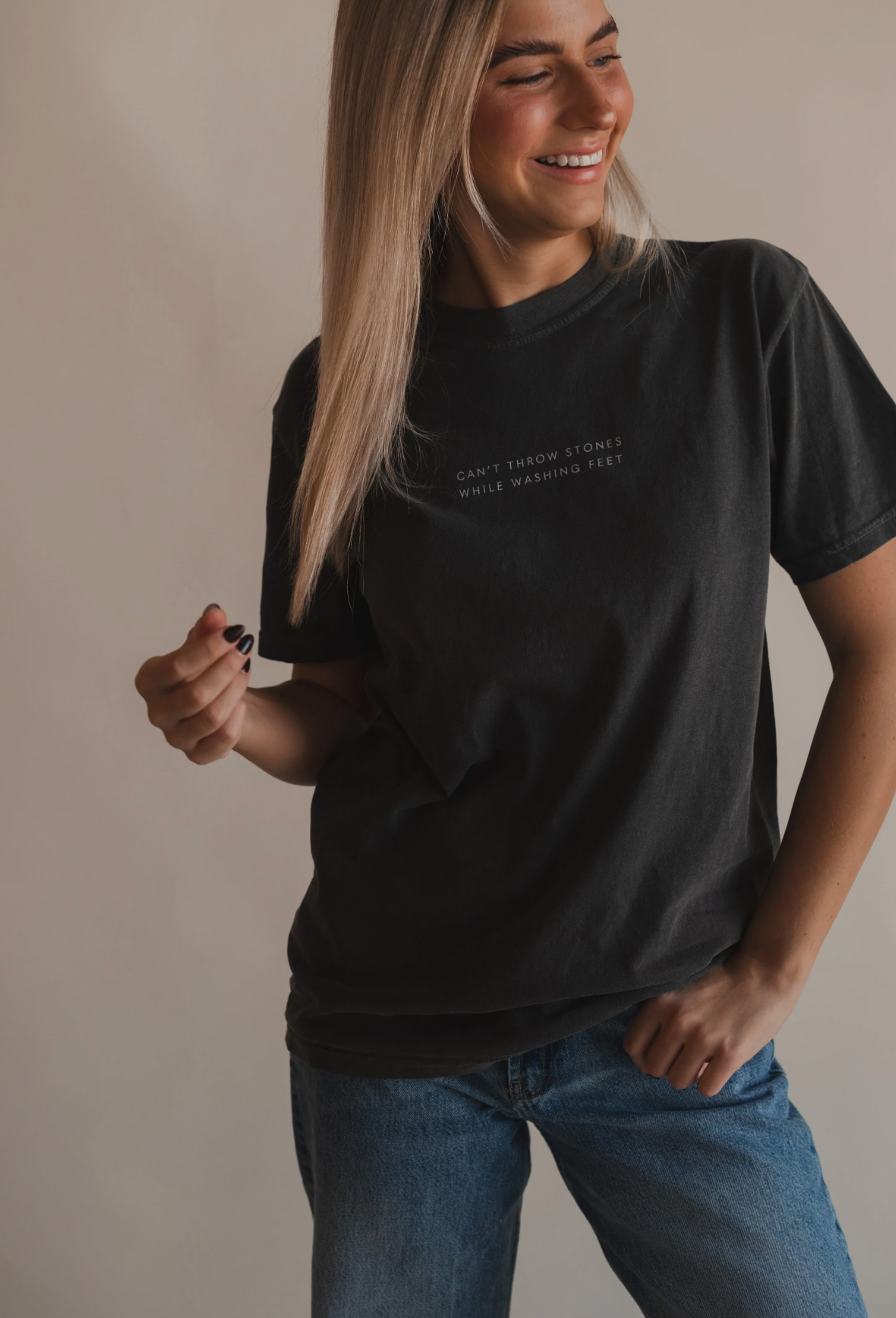 Can't Throw Stones Faith Tee [Charcoal]