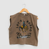 Let's Rodeo Ladies Muscle Tee [Faded Brown]