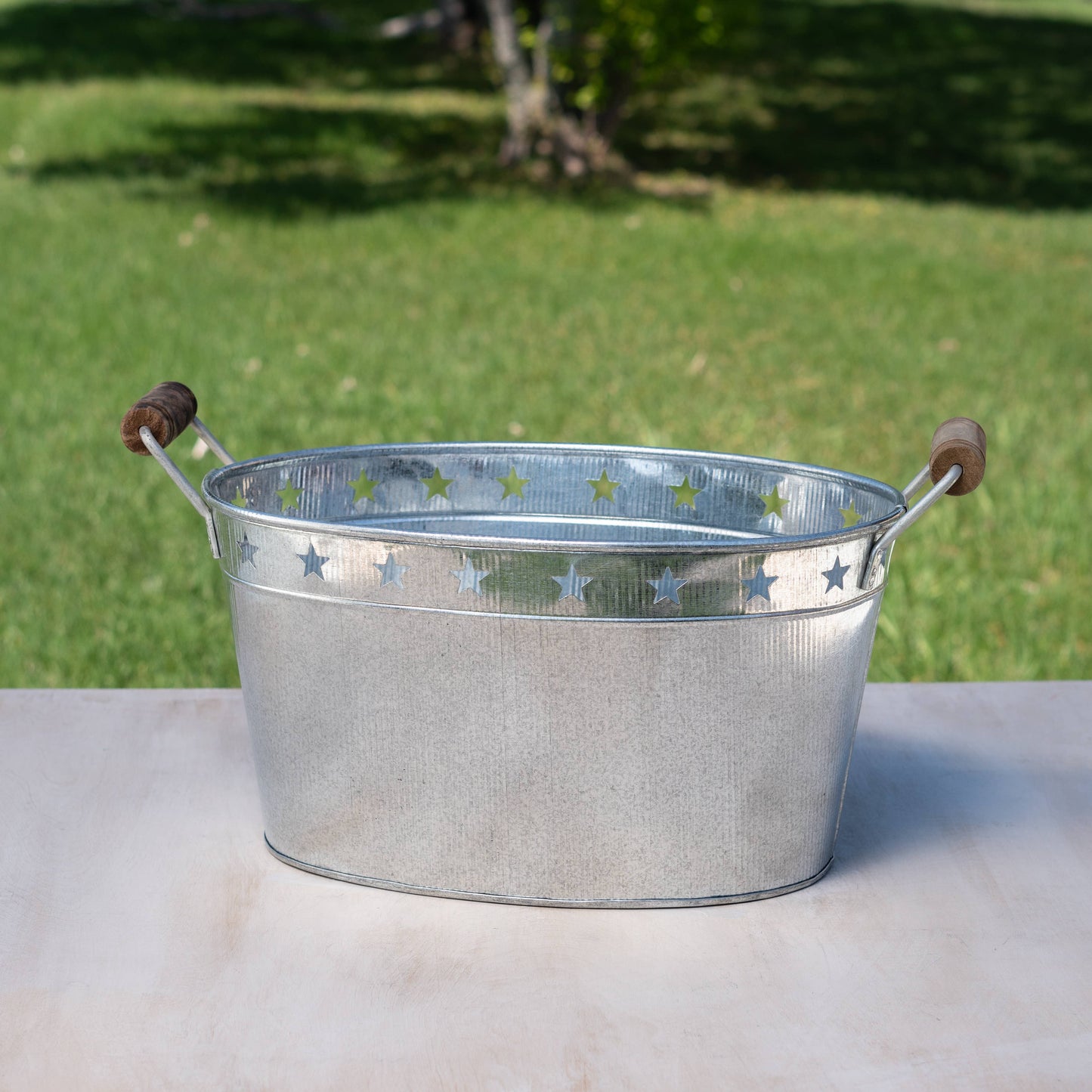 Stars & Stripes Galvanized Oval Tub [Large]