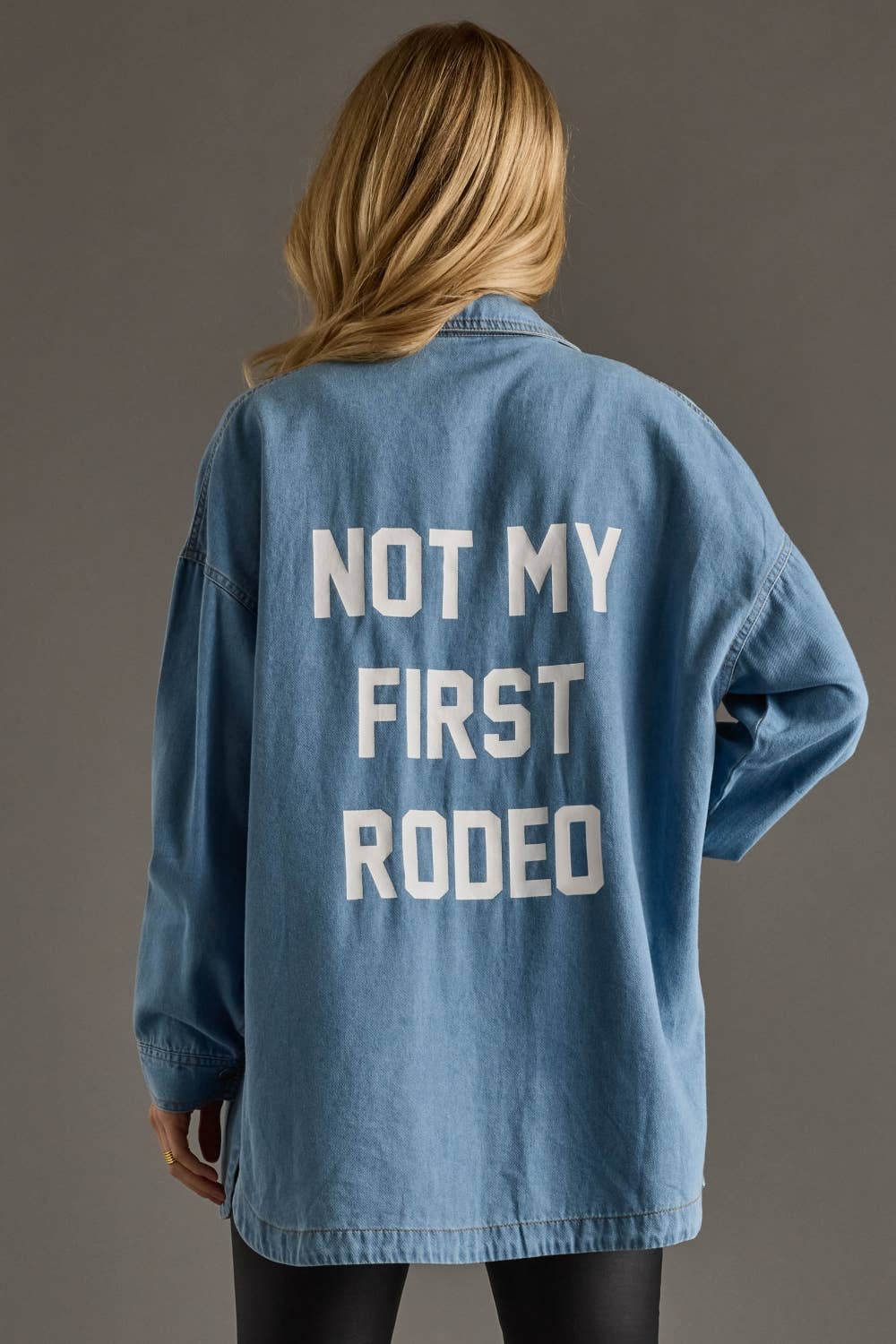*PREORDER Not My First Rodeo Denim Button Up