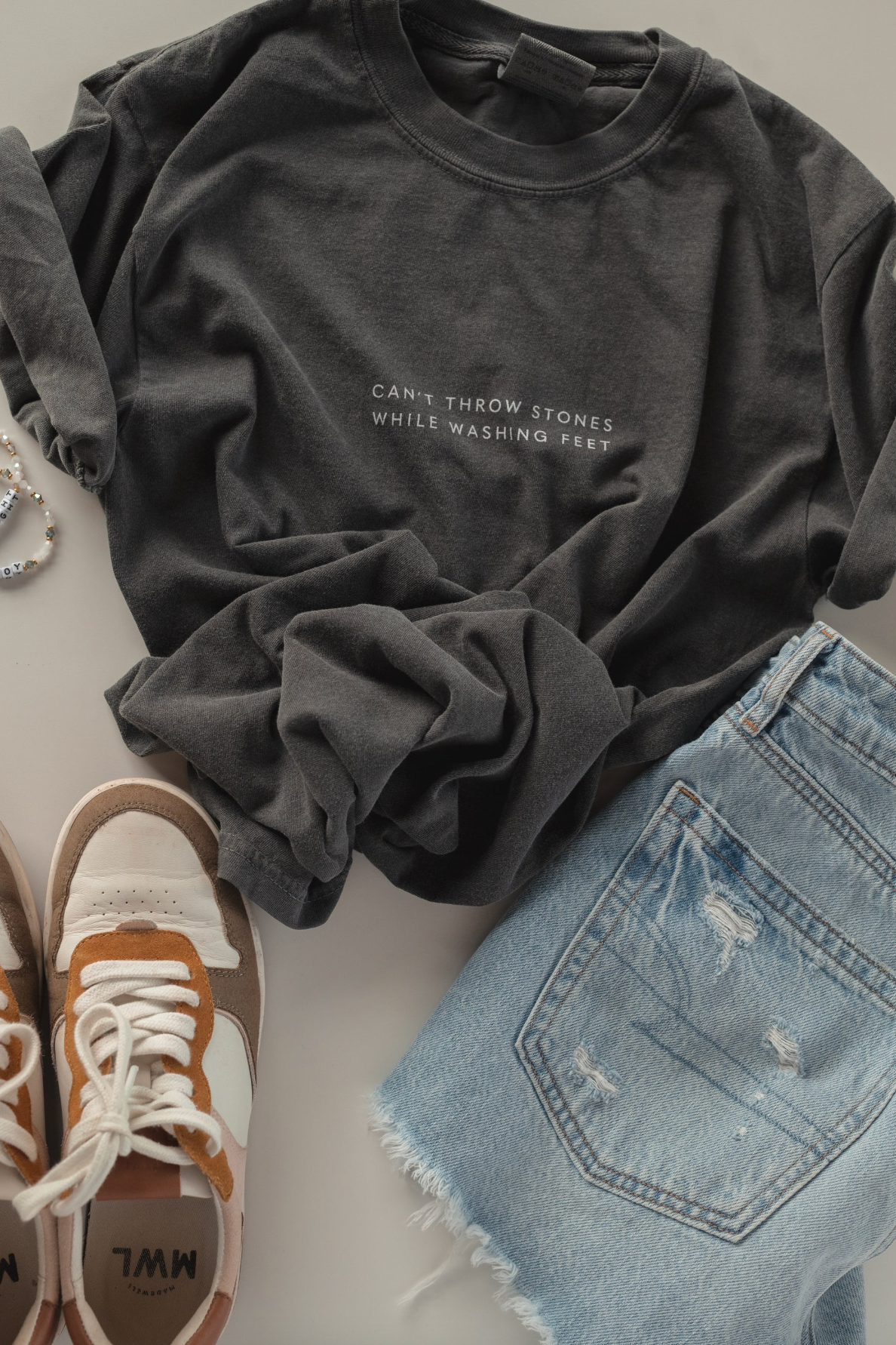 Can't Throw Stones Faith Tee [Charcoal]