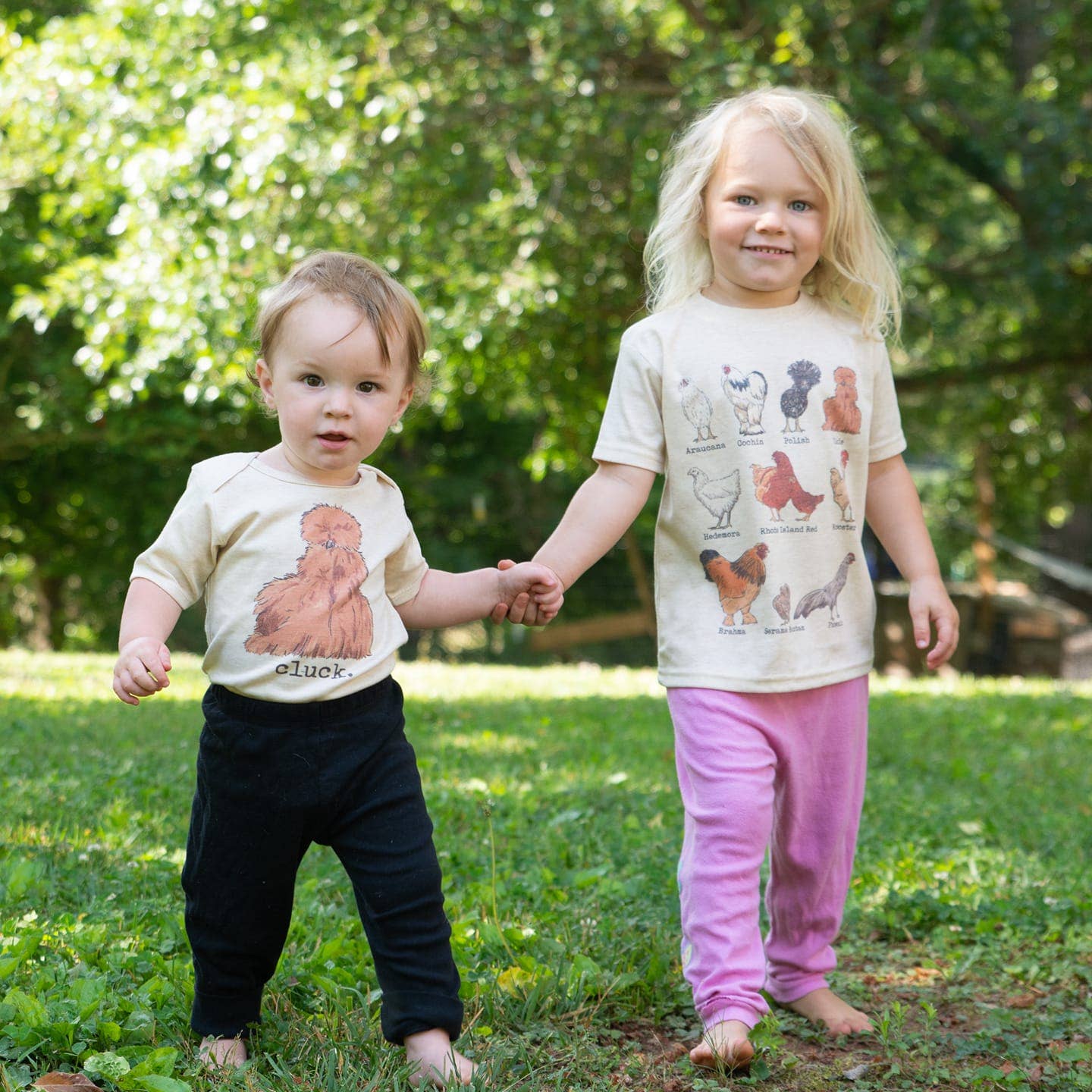 Chicken Breeds Country Western Toddler Tee [Natural]