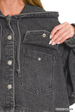 Laters Baby Denim Hoodie Jacket [Washed Black]