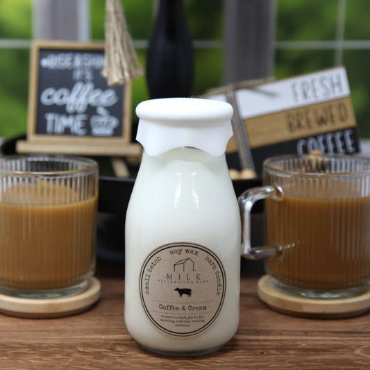 Coffee & Cream | Soy Milk Bottle Candle