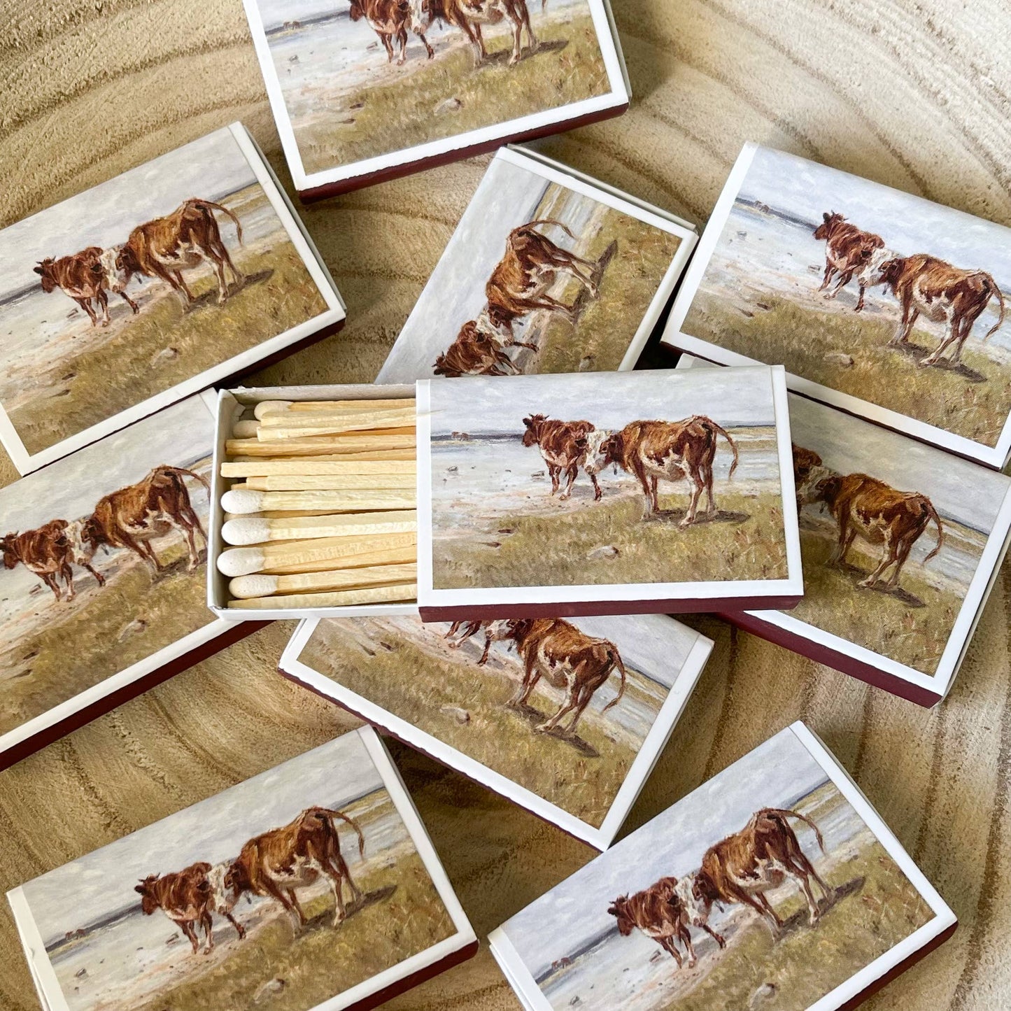 Country Cattle Vintage Match Box