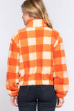 Keep it Cozy Checkered Sherpa [Orange]