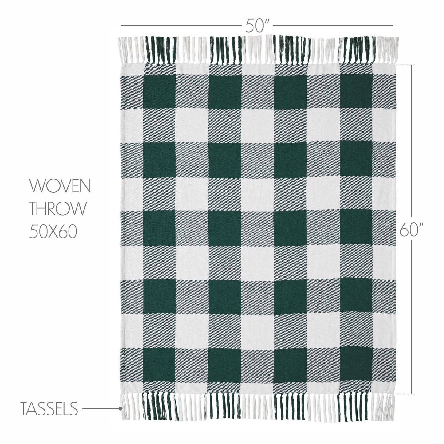 Annie Buffalo Check Hunter Green Woven Throw [50x60]