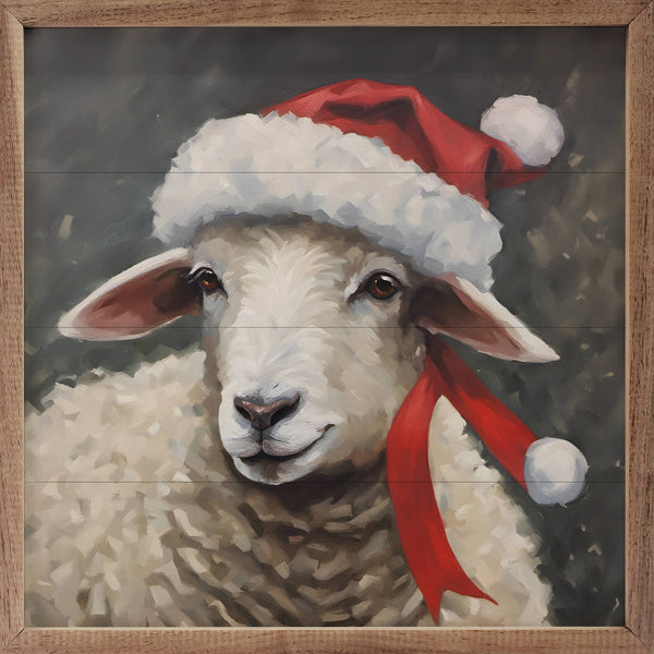 Santa Sheep Mini Sign