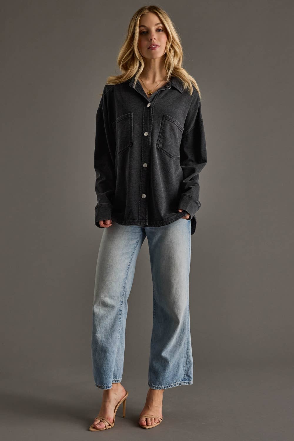 Super Soft Button Up Shirt [Black]