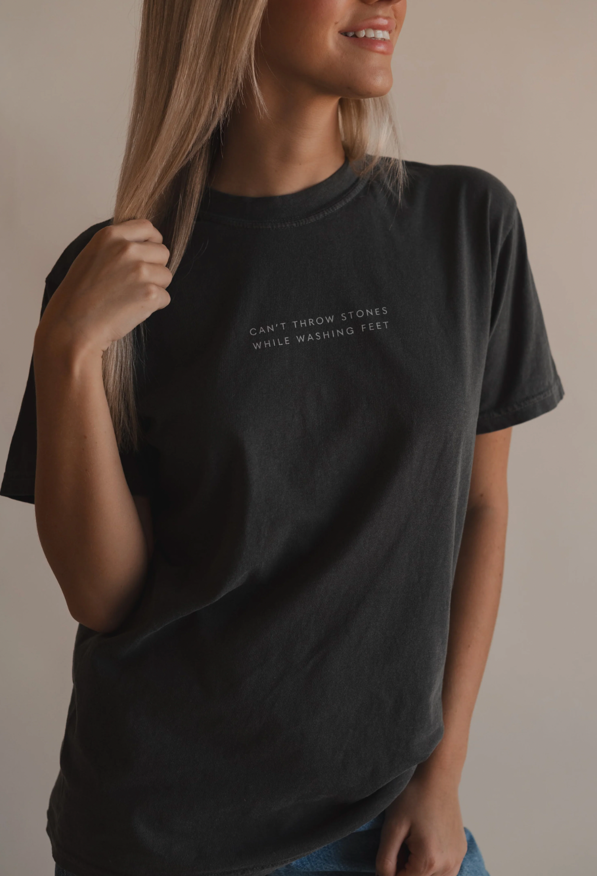 Can't Throw Stones Faith Tee [Charcoal]