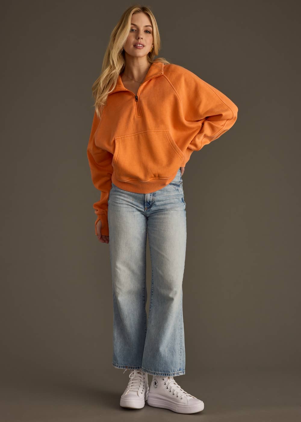 Everyday Quarter Zip Sweatshirt [Orange]