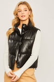 Going Places Faux Leather Vest [Black]