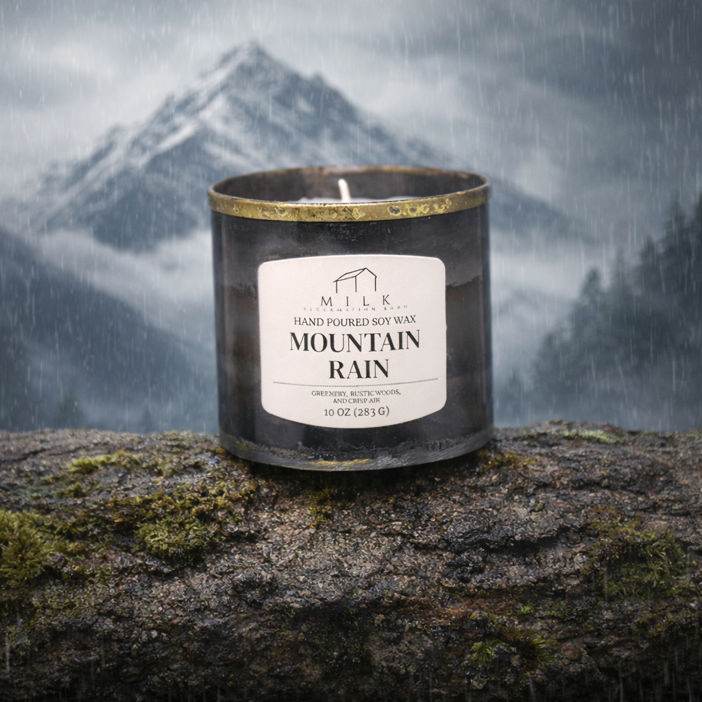 Lakeside Retreat Soy Candle | Rustic Barn Metal 10 oz