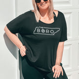 Slouchy Boro Tristar Top [Black]