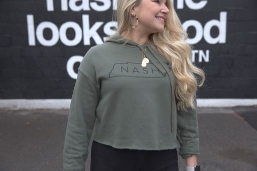 Nash Cropped Hoodie [Military Green]