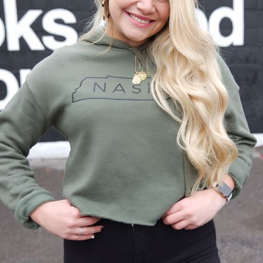 Nash Cropped Hoodie [Military Green]