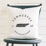 State Badge & Motto- Canvas Throw Pillow