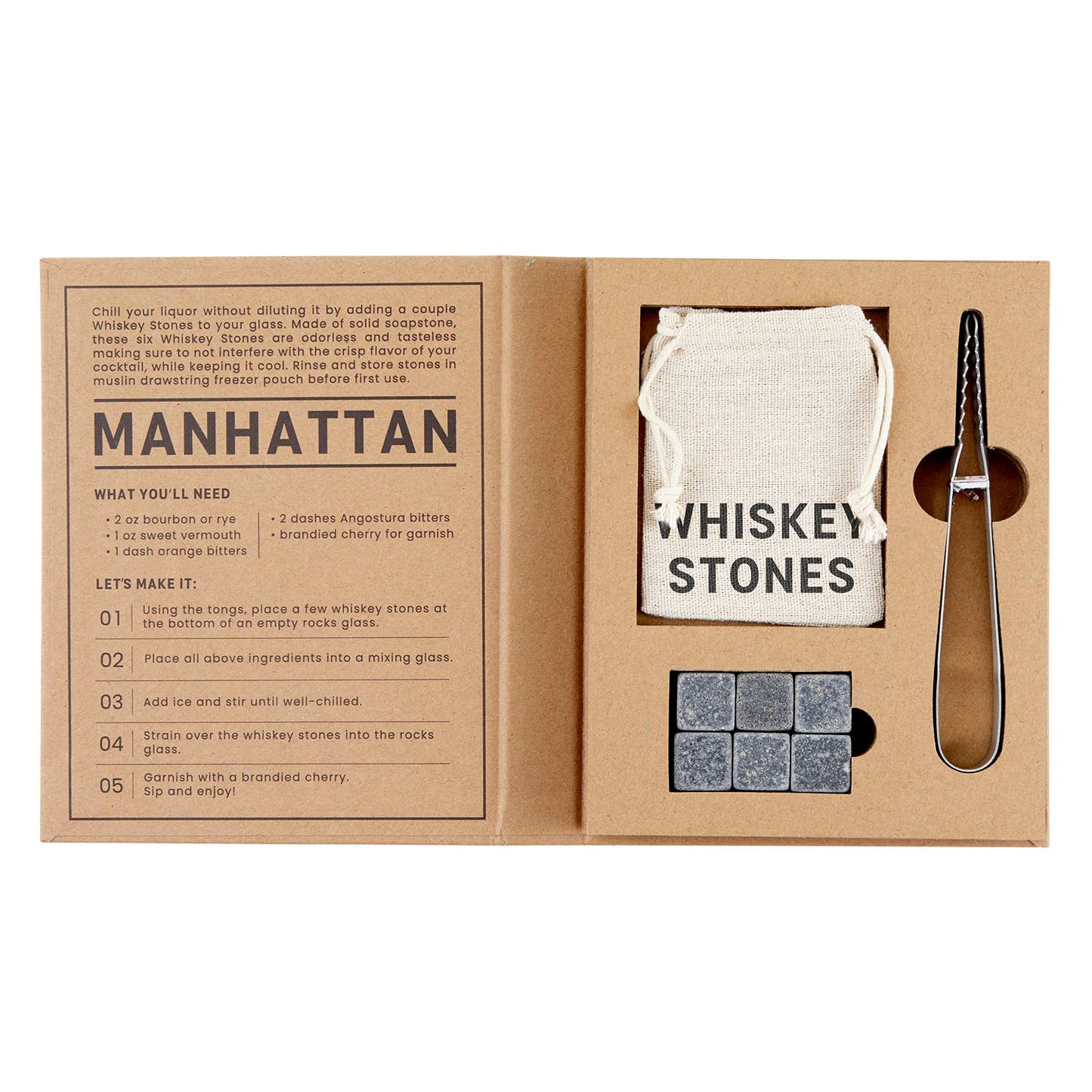 Whiskey Stones Set Gift Book Box