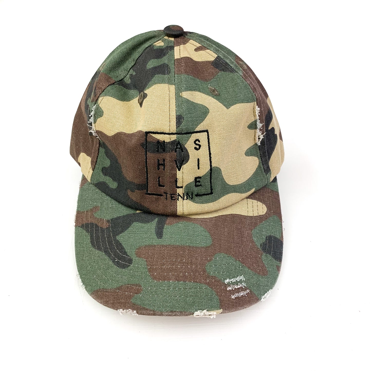 Distressed Nashville Square© Hat [Camo]