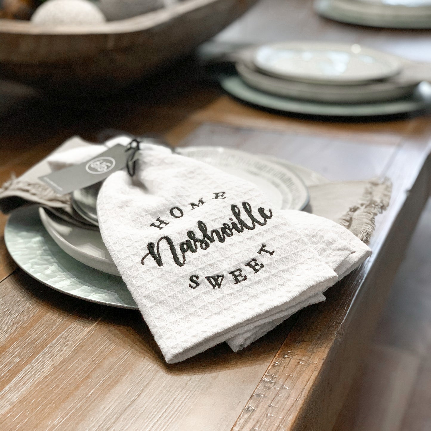 White Waffle Tea Towel [Home Sweet Nashville]