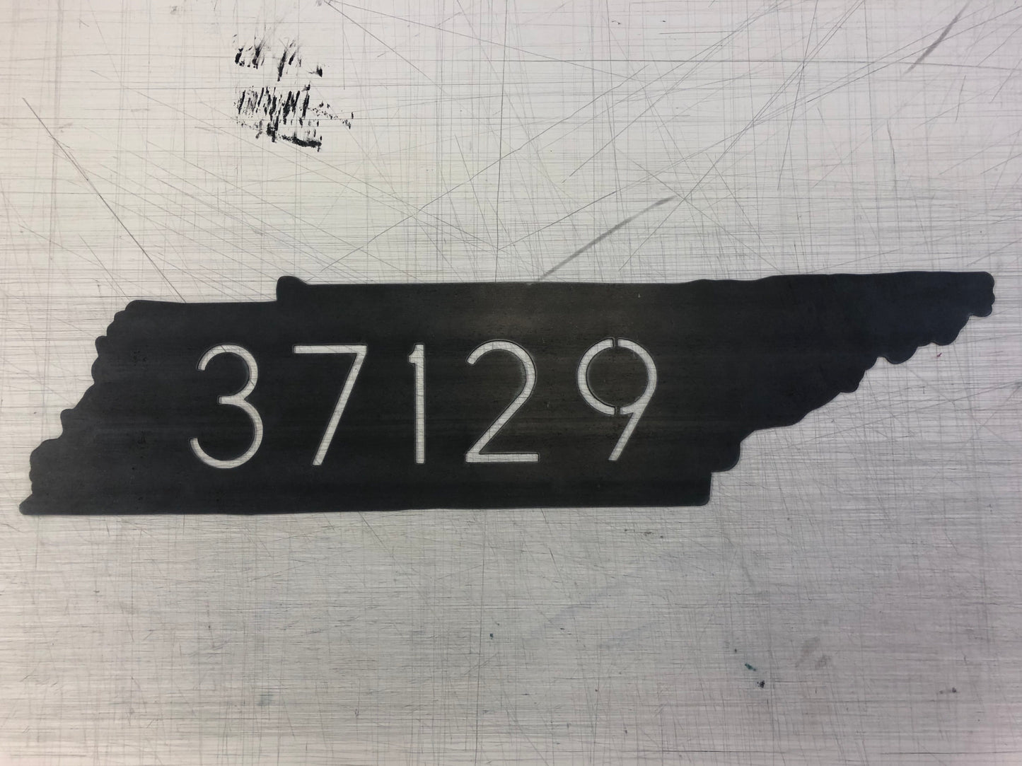 Raw Metal Zip Code Sign