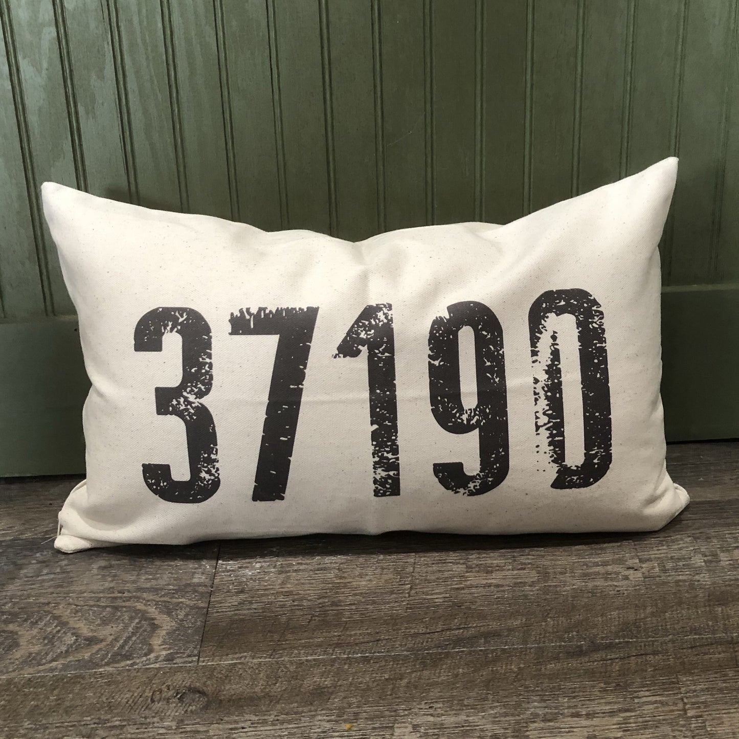 Zip Code Canvas Throw Pillow