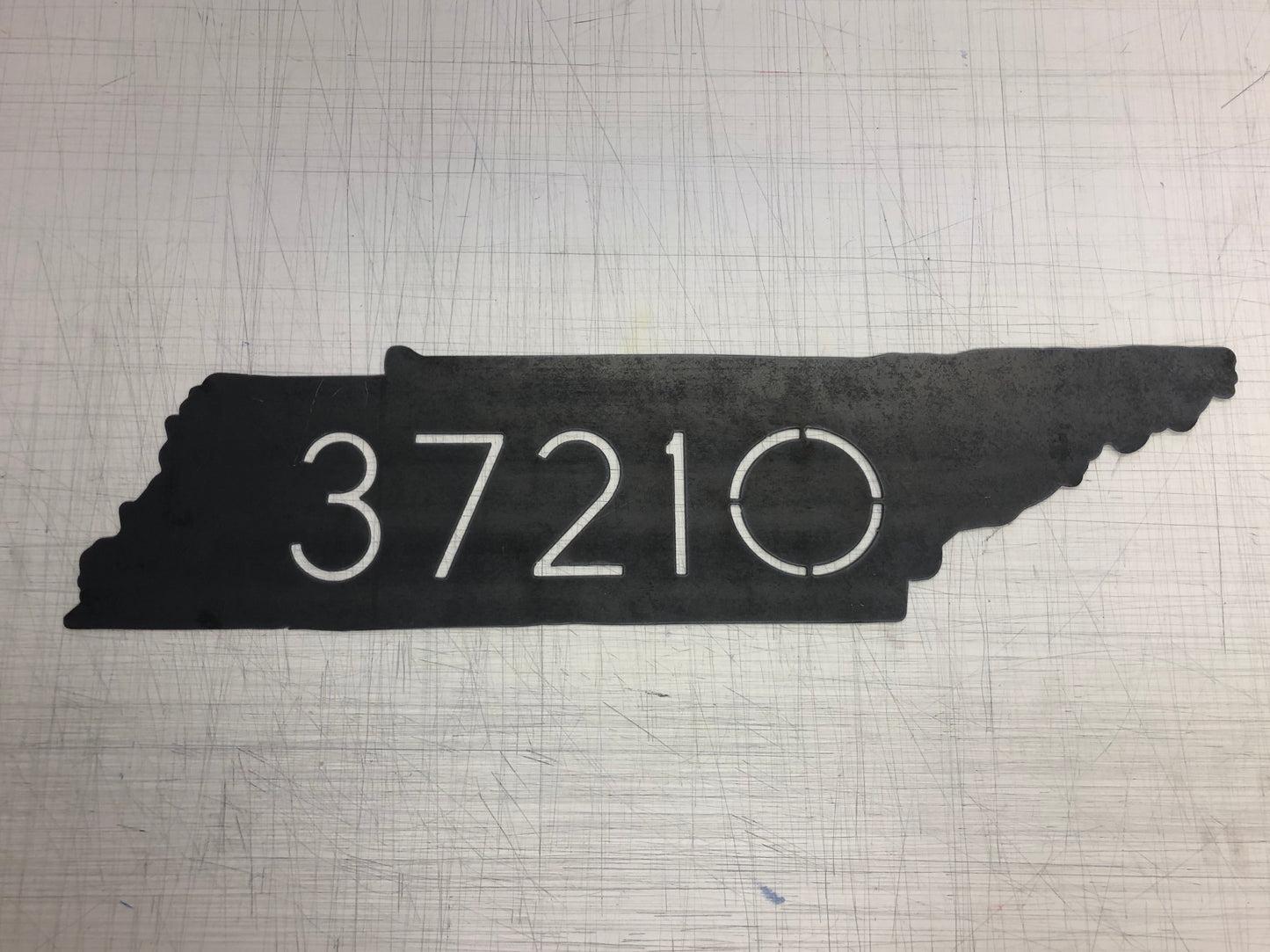 Raw Metal Zip Code Sign