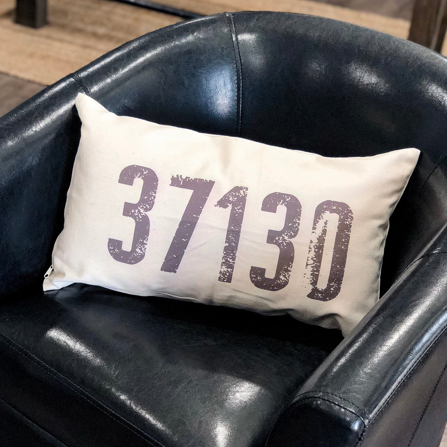 Zip Code Canvas Throw Pillow