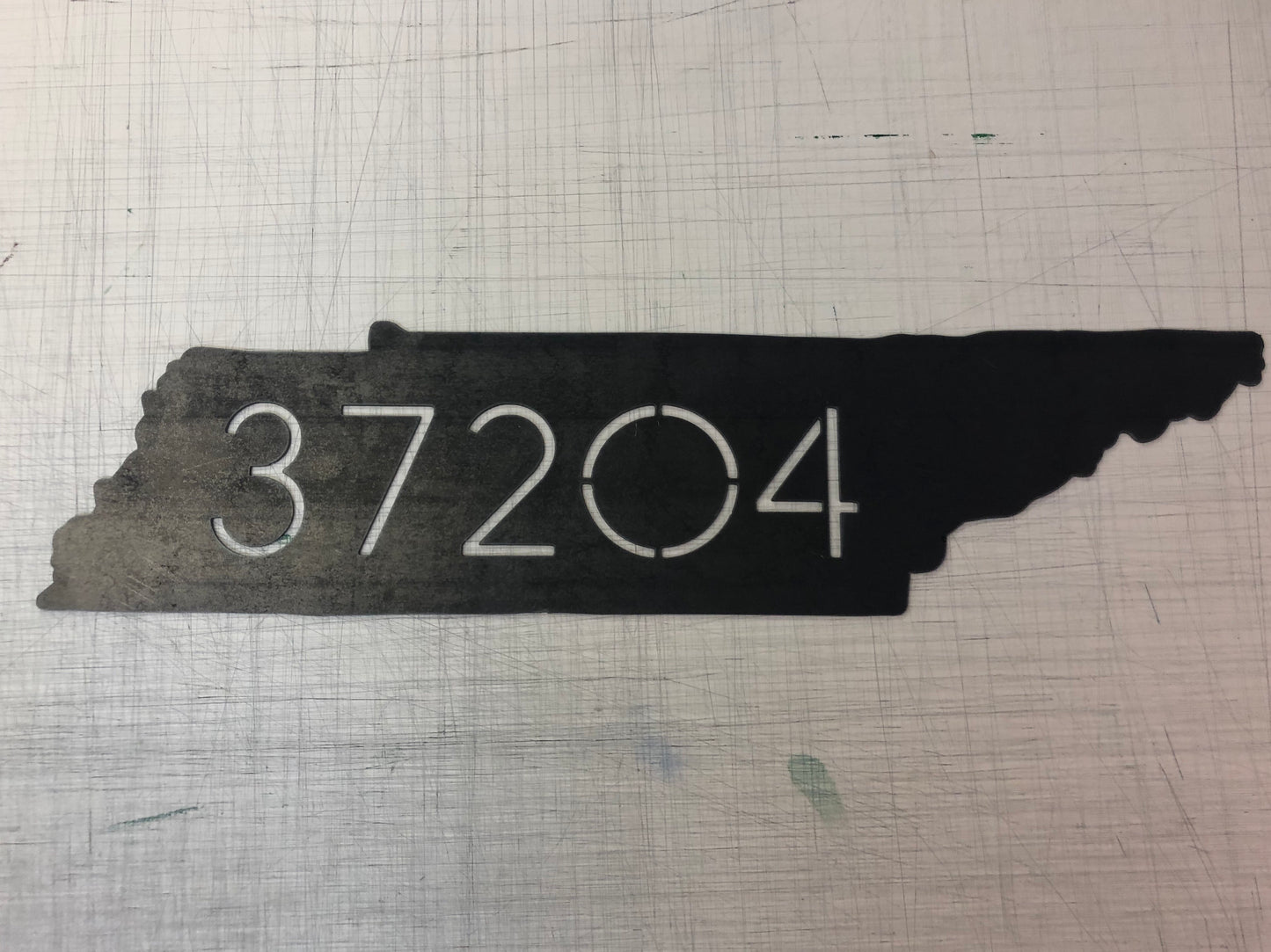 Raw Metal Zip Code Sign