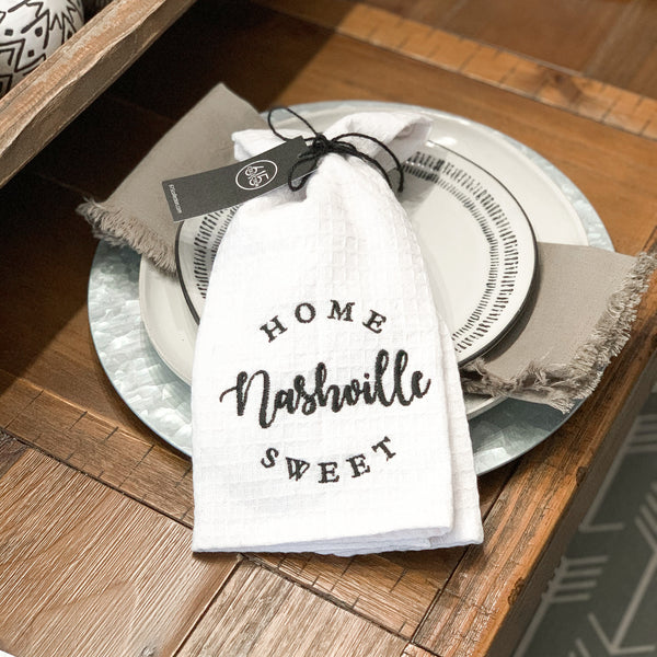 White Waffle Tea Towel [Home Sweet Nashville]