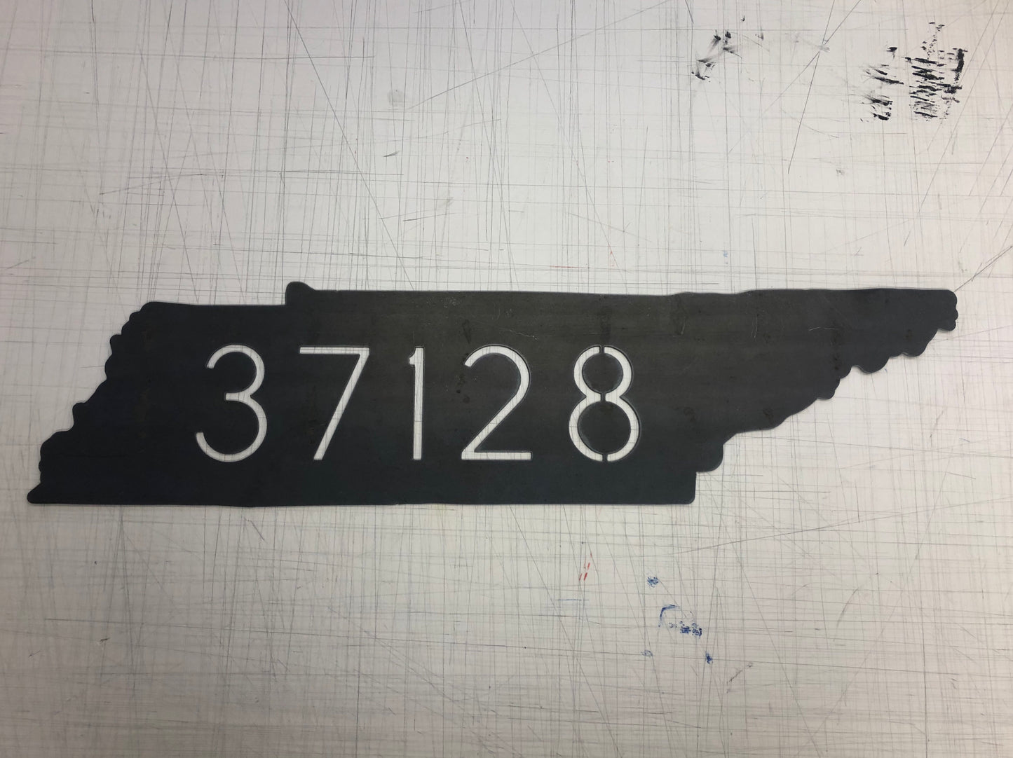 Raw Metal Zip Code Sign