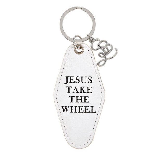 Leather Keychain [Jesus Take the Wheel]