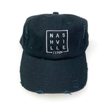 Distressed Nashville Square© Hat [Black]
