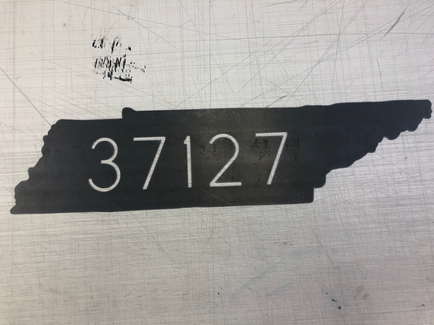 Raw Metal Zip Code Sign