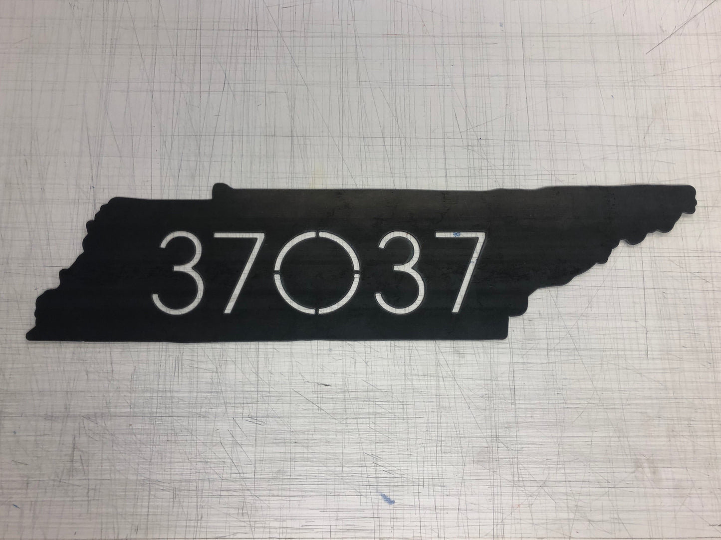 Raw Metal Zip Code Sign