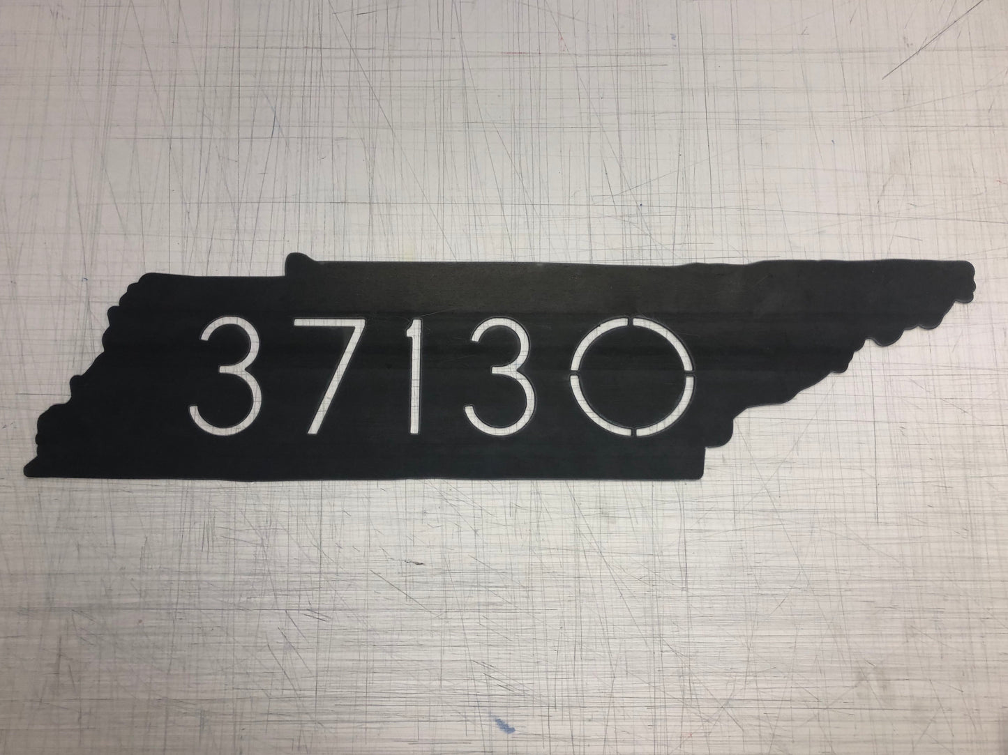 Raw Metal Zip Code Sign