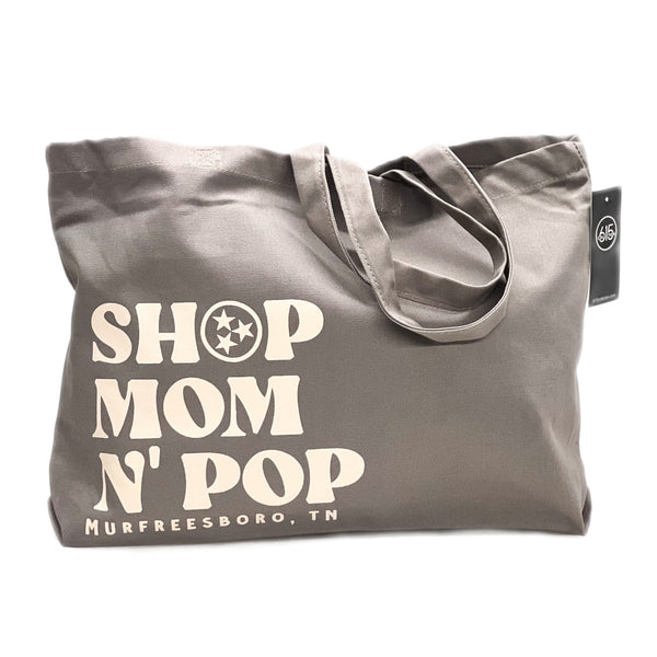 Market Tote Shop Mom N' Pop© [Pewter]